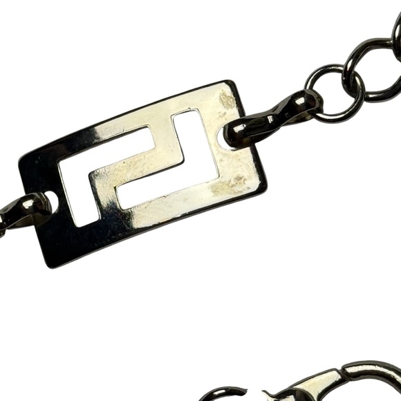 Vintage Greek Key Silver Tone Chain Link Adjustable Lobster Claw Belt 45” - Picture 4 of 5